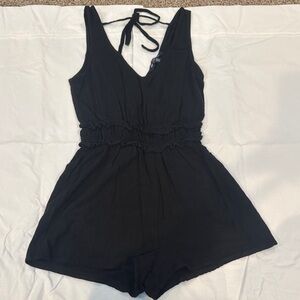 Black Tie-Back Romper
